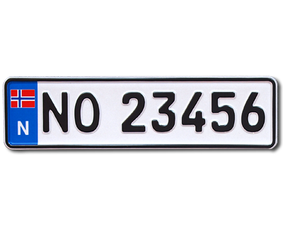 06. Norwegian CAR plate smaller size 340 x 90 mm with flag